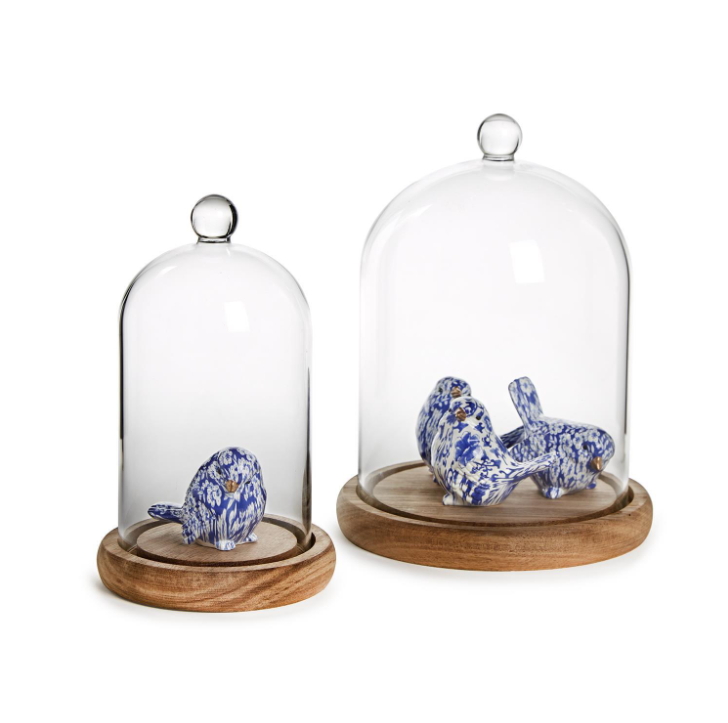 Cloche with Ball Handle and Wood Base