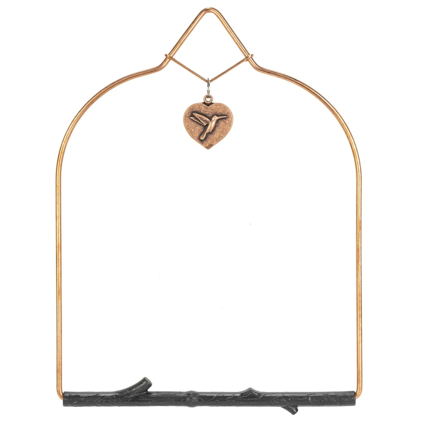 Copper Hummingbird Swing, Rustic Perch