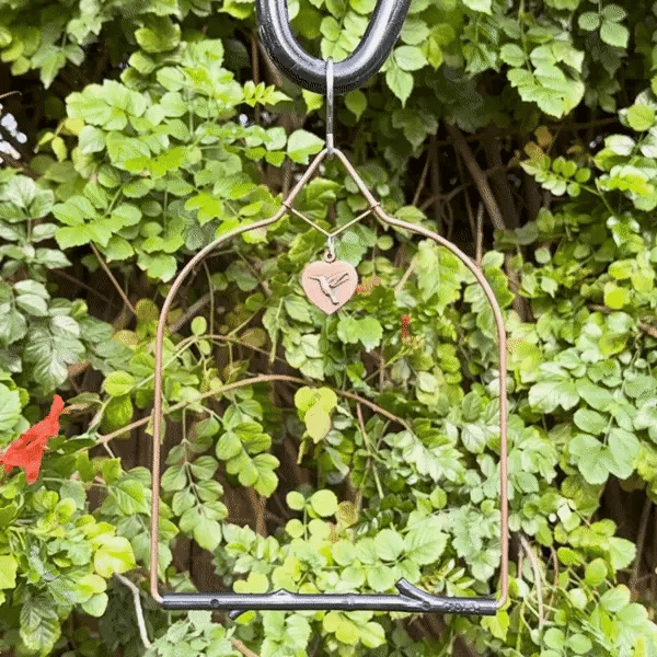 Copper Hummingbird Swing, Rustic Perch