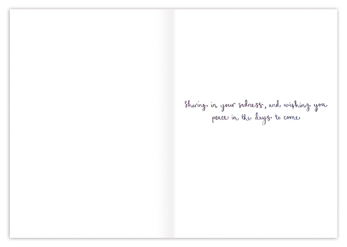 Open card with text on a white background