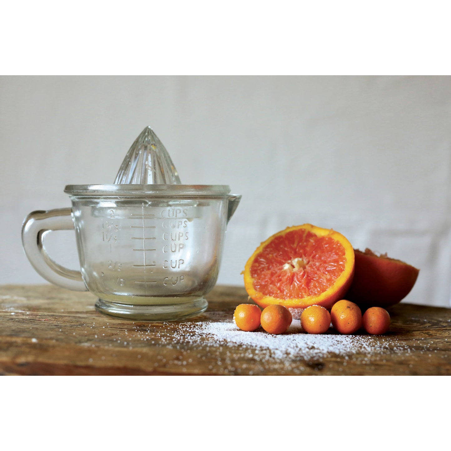 Pressed Glass Juicer with Measuring Cup