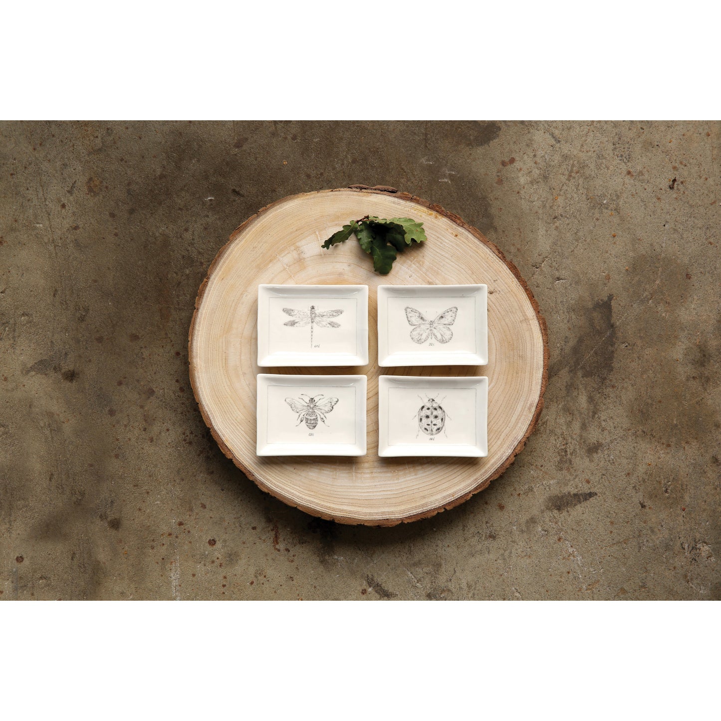 Ceramic Trinket Dish with Garden Insect, 4 Styles