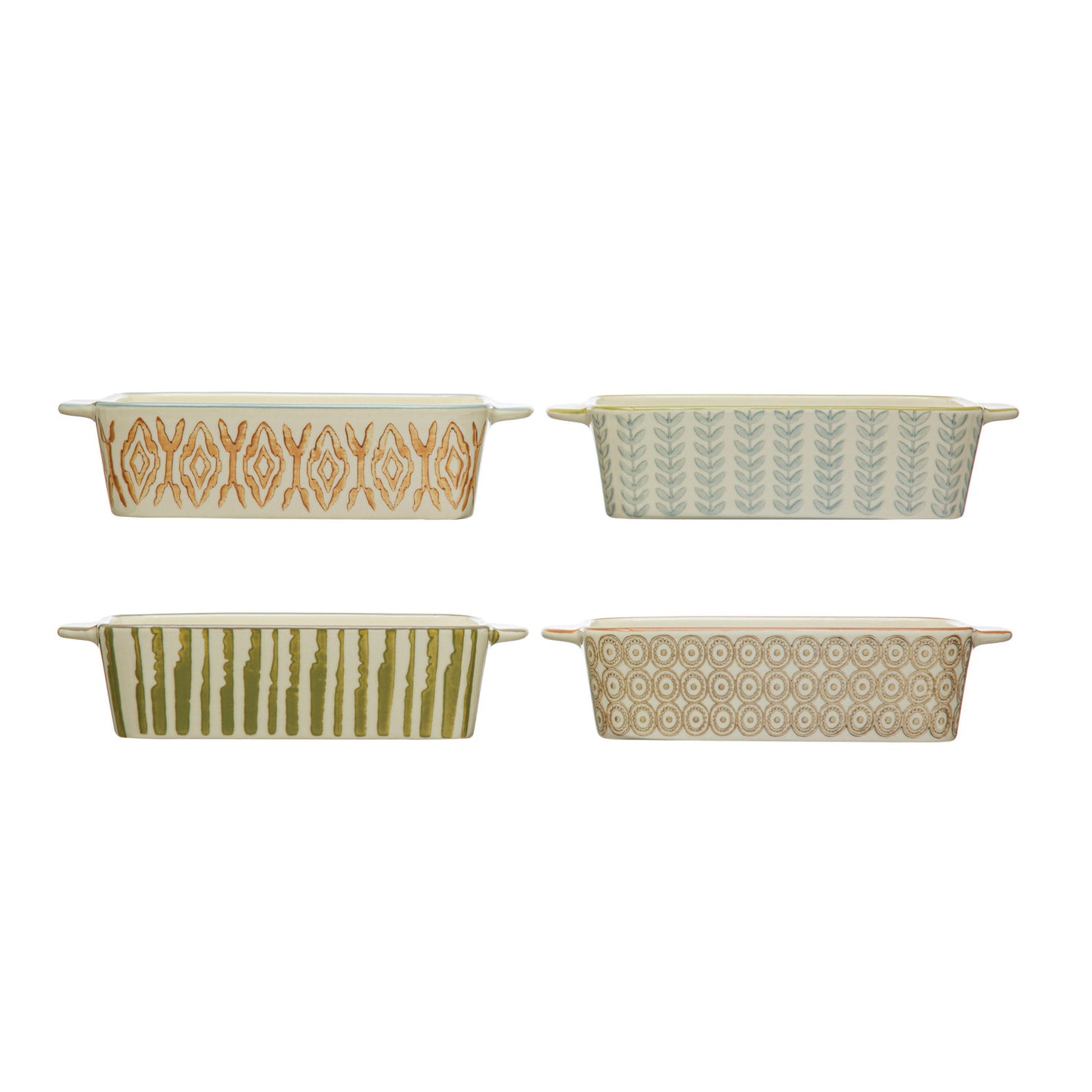 Hand-Stamped Stoneware Baker, 4 Styles