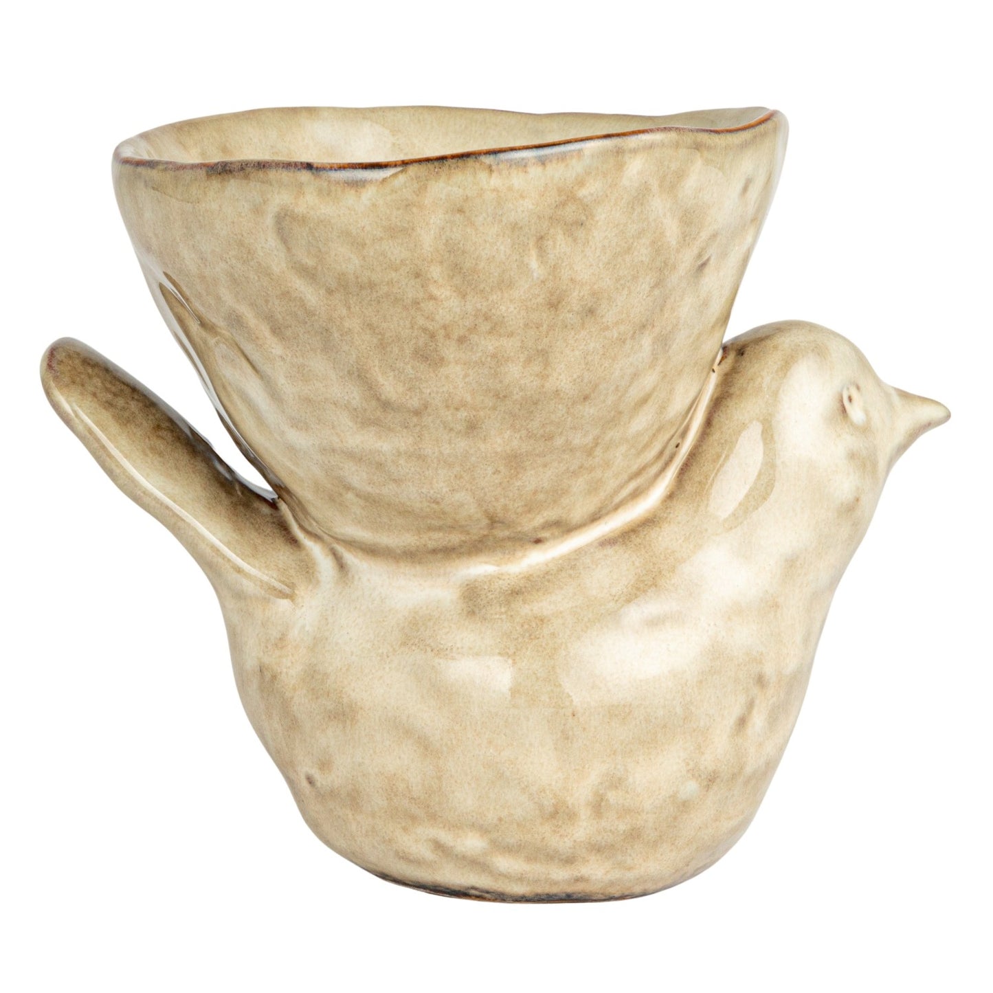 Stoneware Bird w/ Bowl