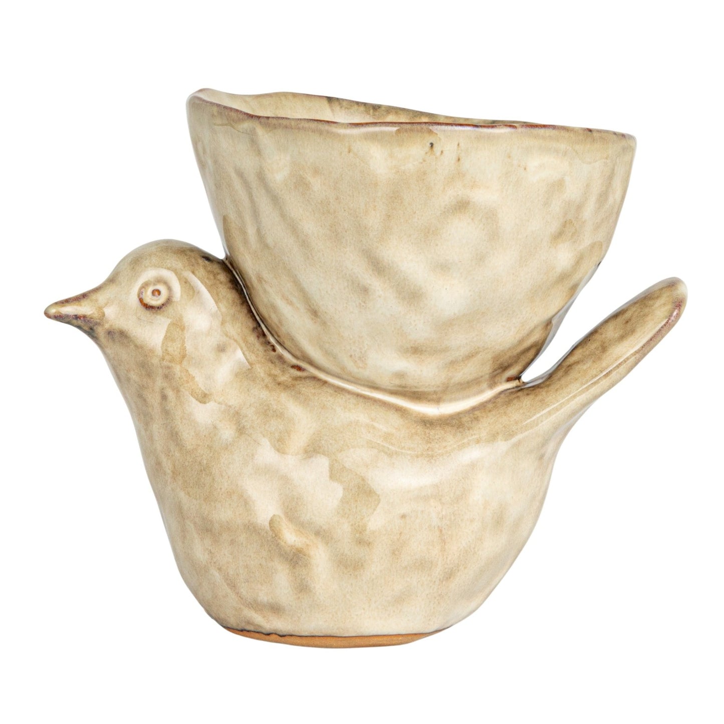 Stoneware Bird w/ Bowl