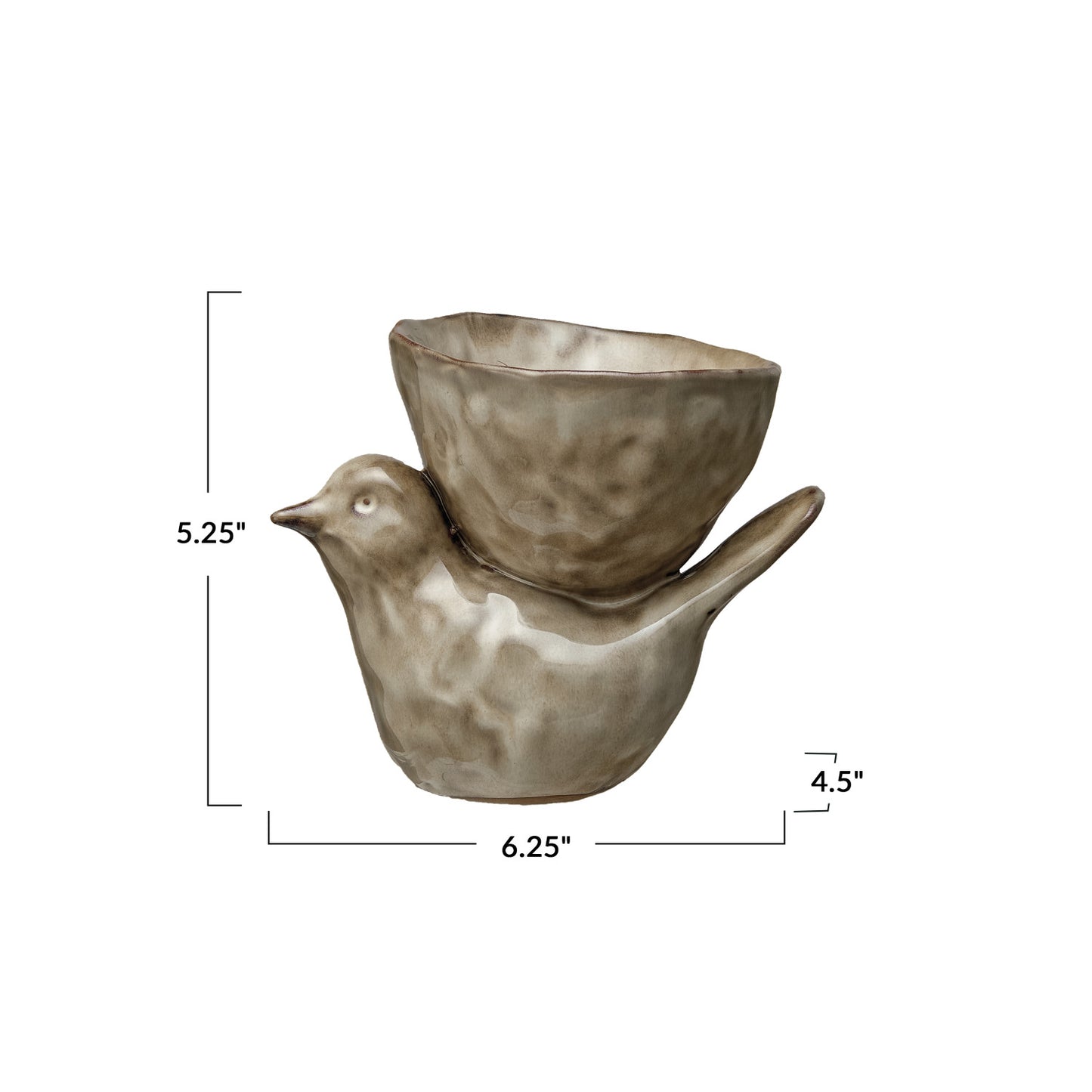 Stoneware Bird w/ Bowl
