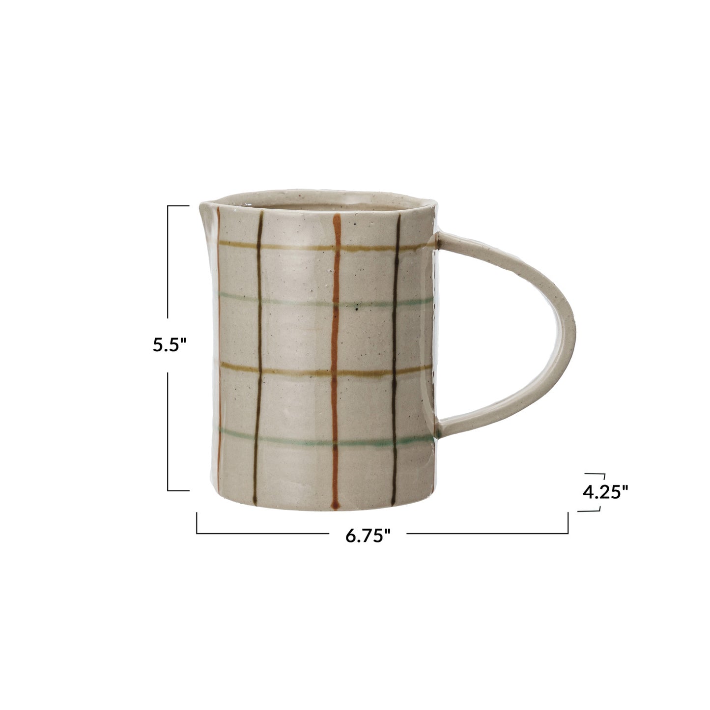 Hand-Painted Stoneware Pitcher
