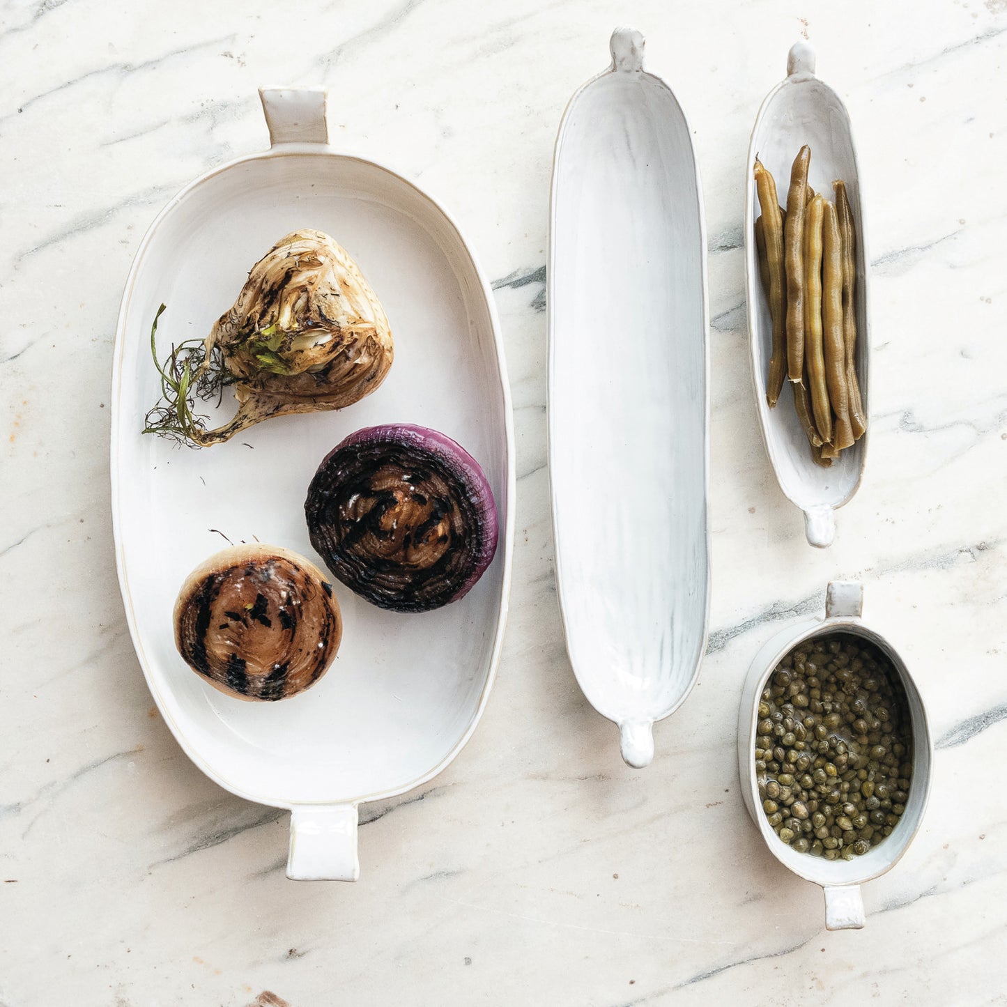 7 oz. Stoneware Mini Baker w/ Handles , White