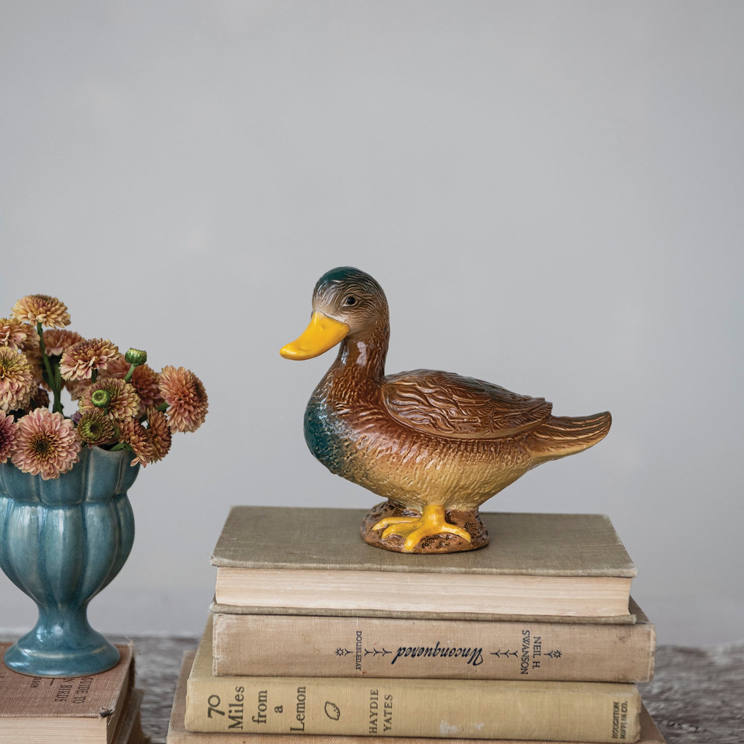 Hand-Painted Stoneware Mallard, Brown (Each Will Vary)