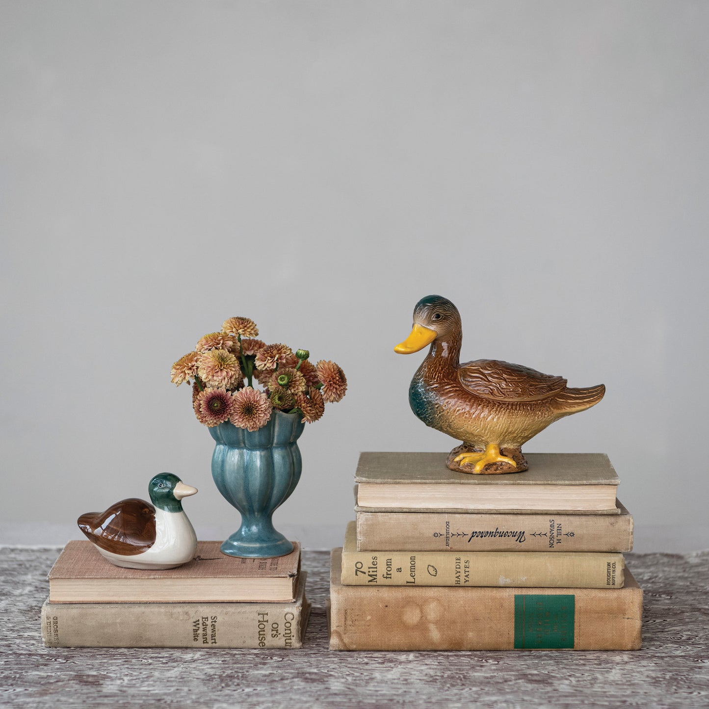 Hand-Painted Stoneware Mallard, Brown (Each Will Vary)