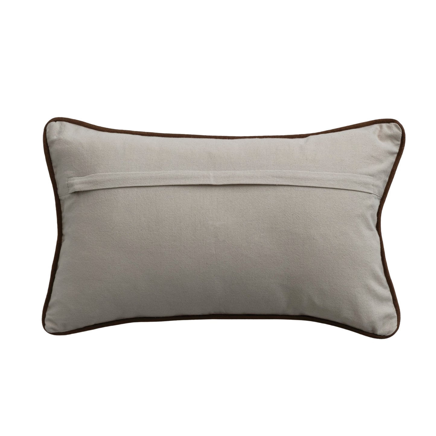 Lumbar Pillow with Faux Suede & Cotton Back