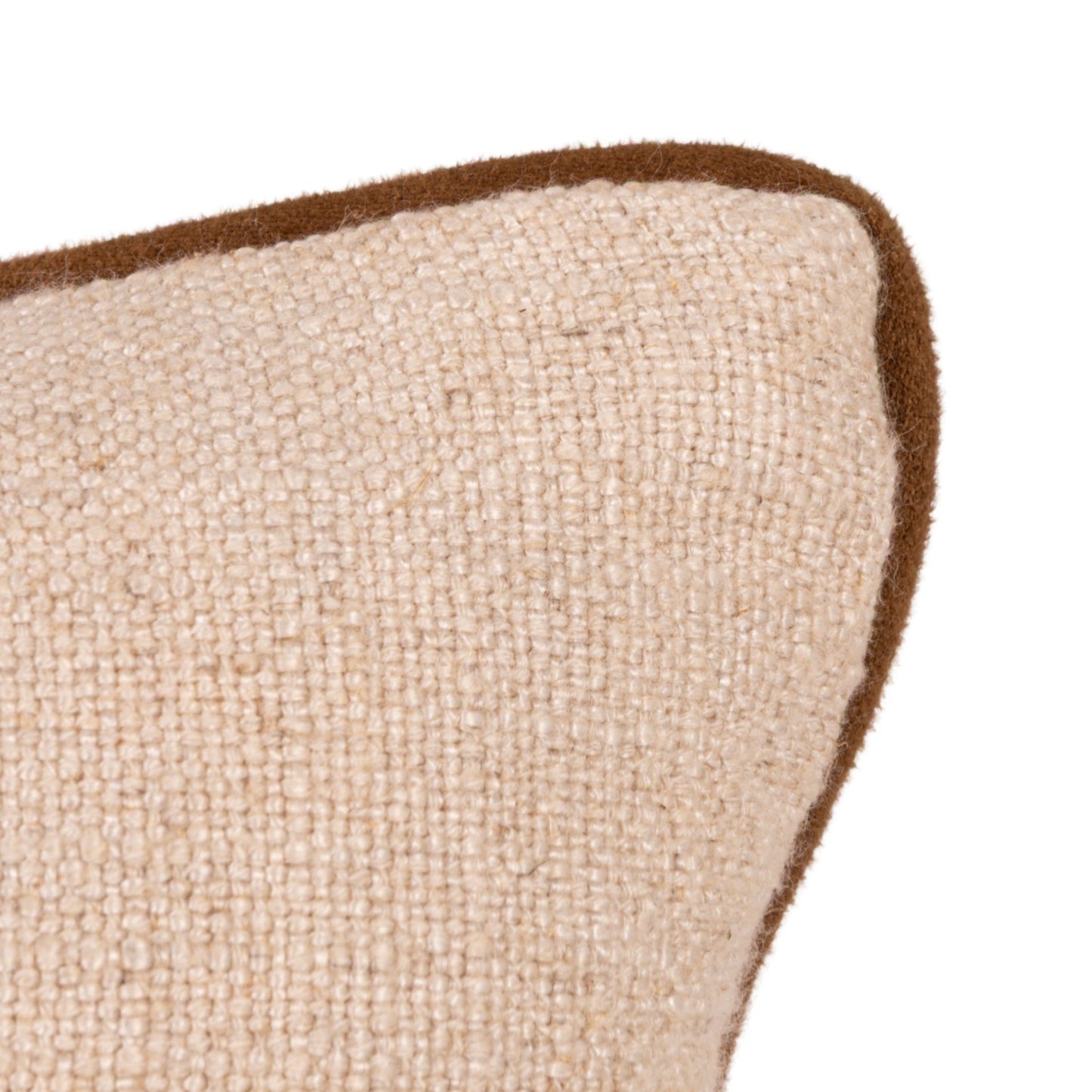 Lumbar Pillow with Faux Suede & Cotton Back