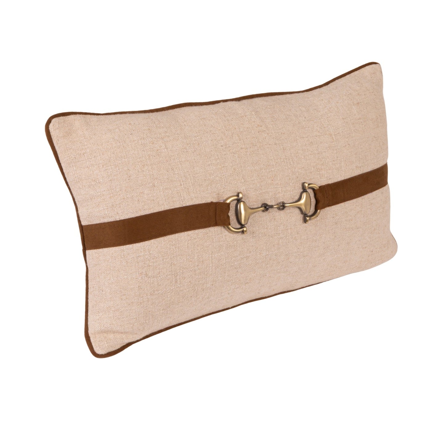 Lumbar Pillow with Faux Suede & Cotton Back