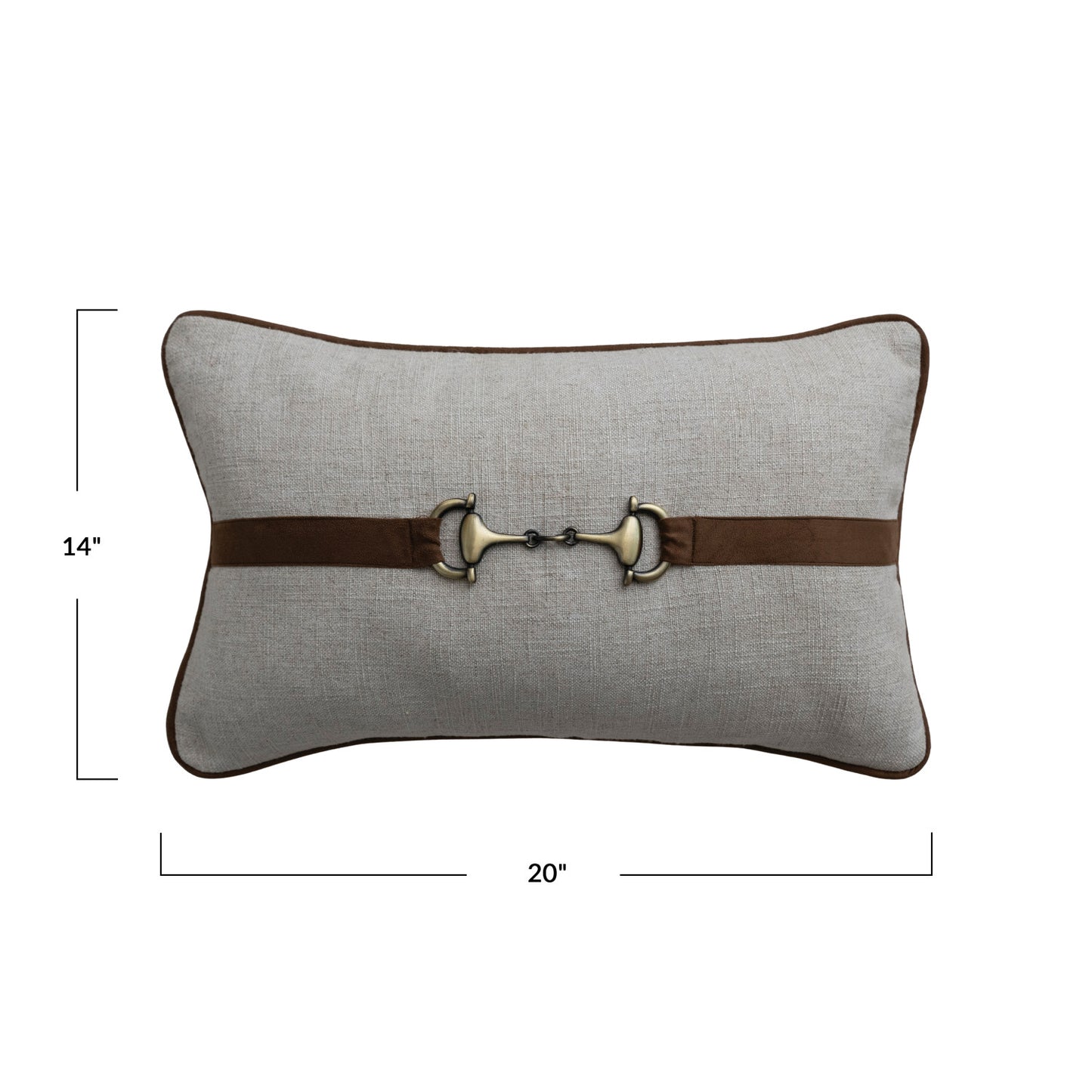 Lumbar Pillow with Faux Suede & Cotton Back