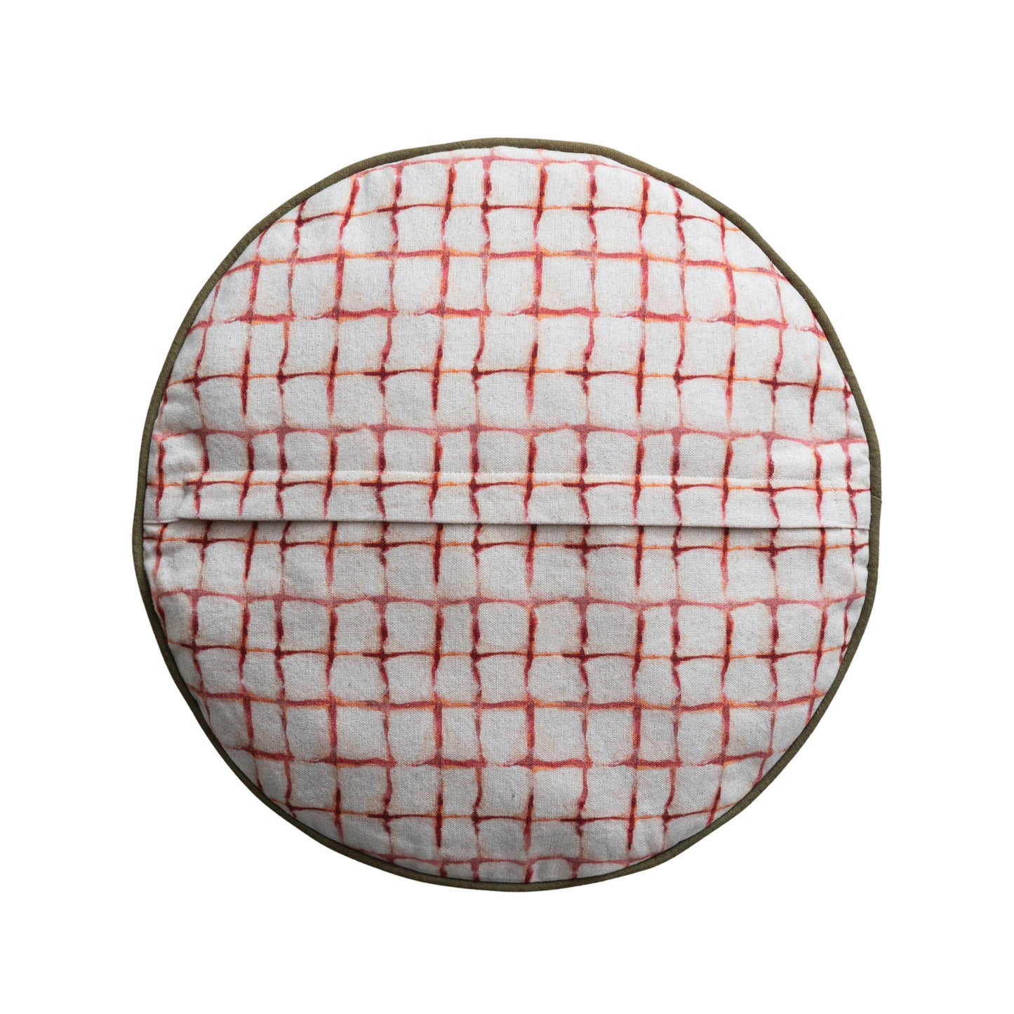 Cotton & Linen Pillow with Countryside Scene & Patterned Back ©