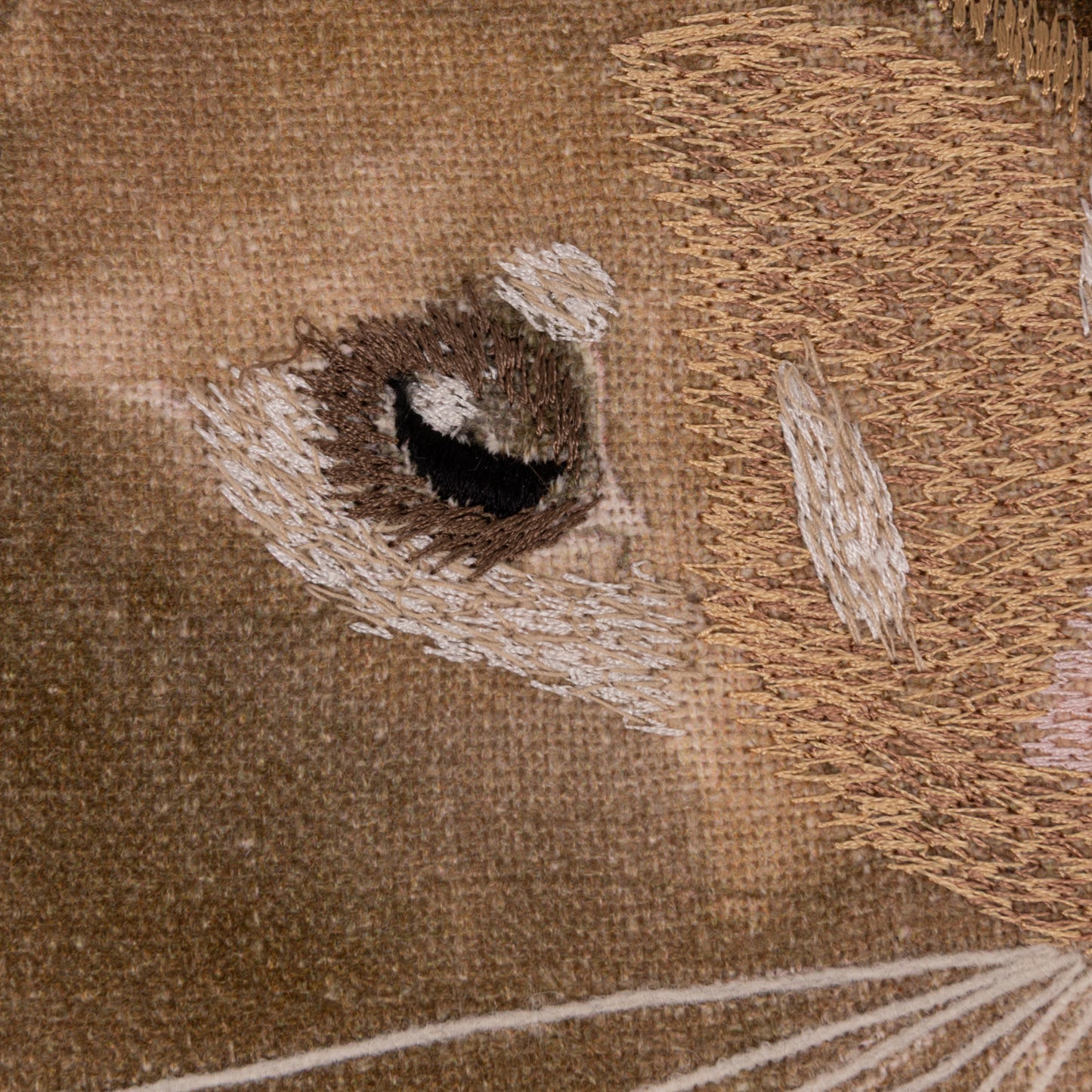 Round Woven Cotton Rabbit Accent Pillow