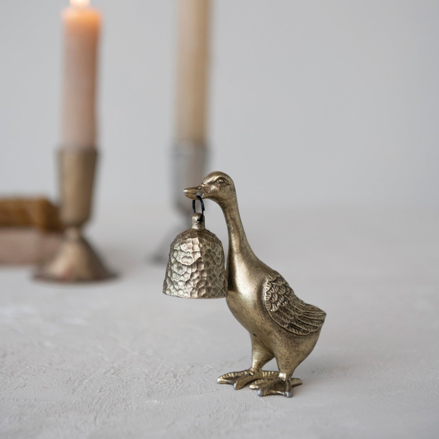 Antique Gold Pewter Duck Candle Snuffer