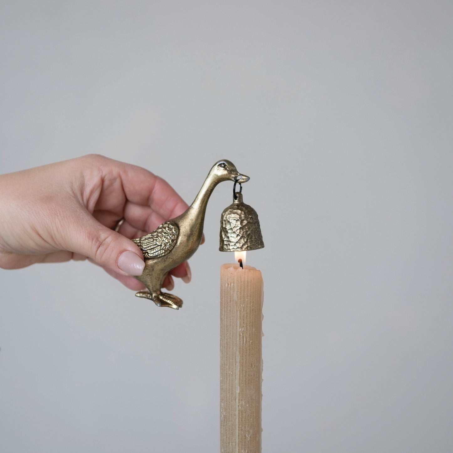 Antique Gold Pewter Duck Candle Snuffer