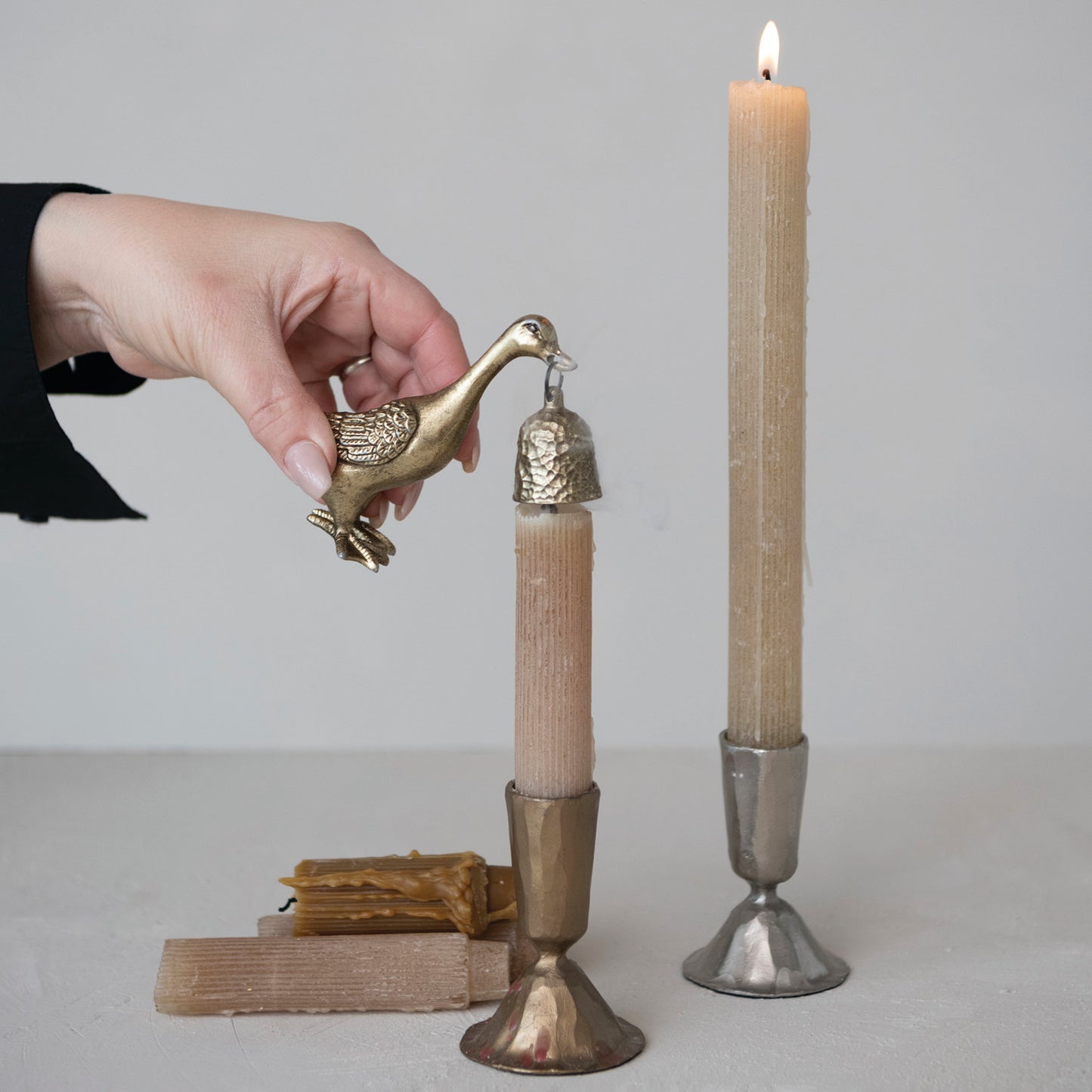 Antique Gold Pewter Duck Candle Snuffer