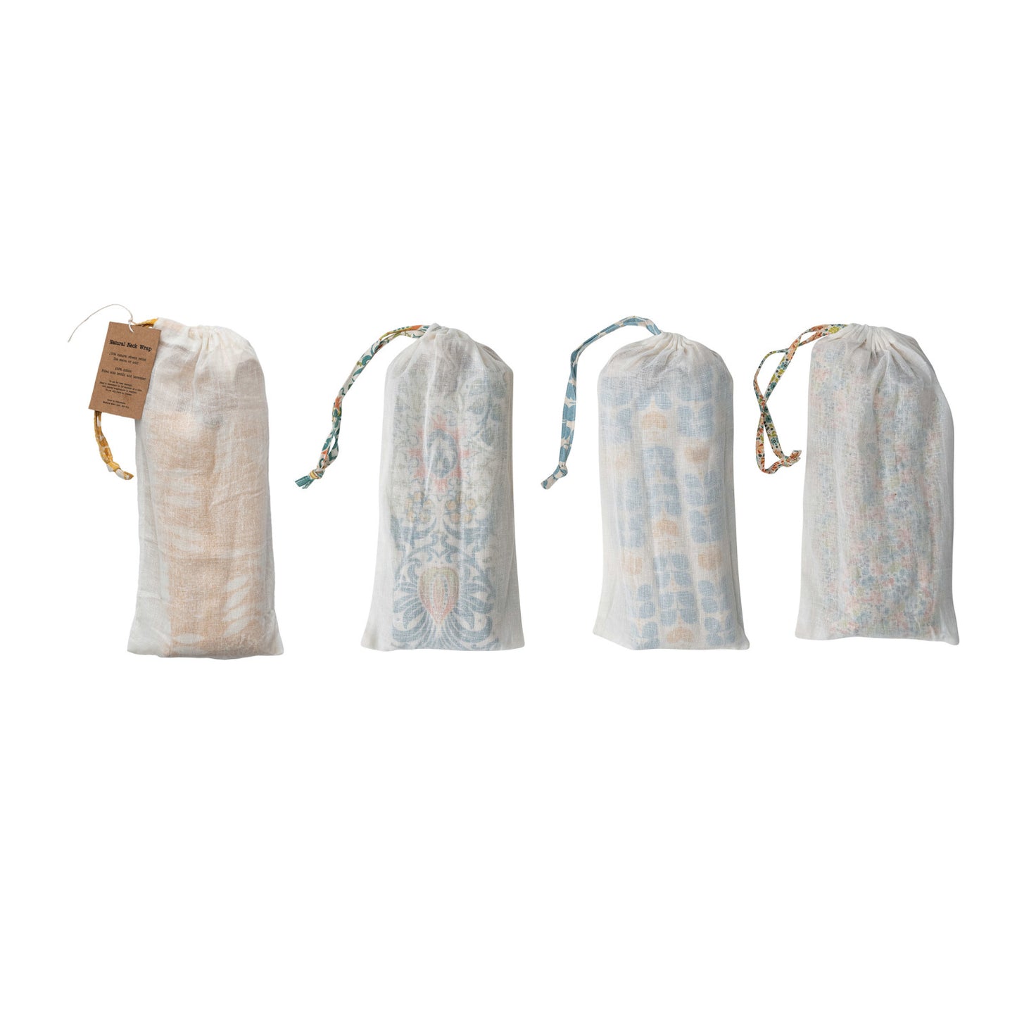 Microwaveable Floral Hot/Cold Neck Wrap Filled w/ Lentils & Lavender