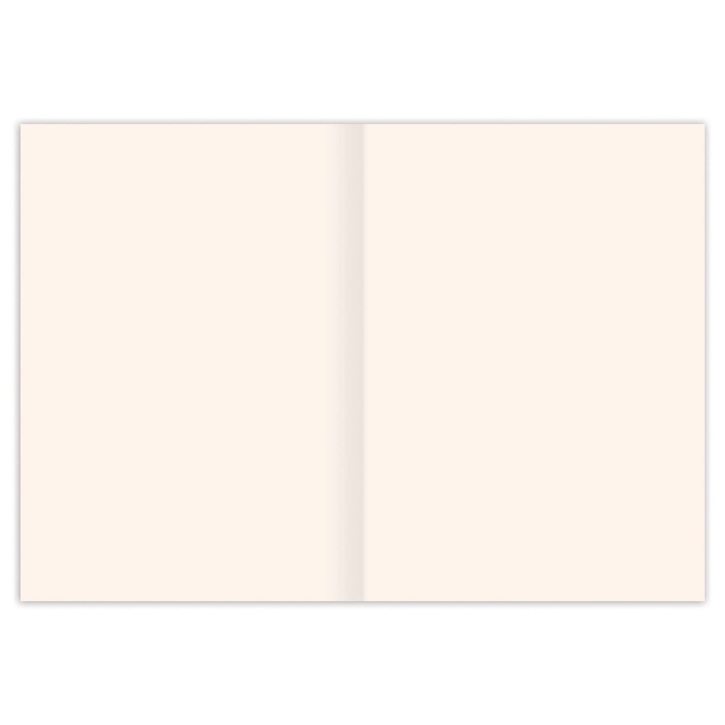 Two cream-colored pages of a notebook on a white background