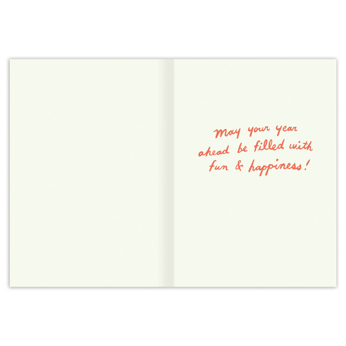 Open book with red text on a white background