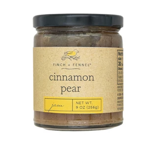 Jar of Cinnamon Pear Jam with sweet pears and cinnamon, perfect for fall and holiday breakfasts, desserts, and seasonal treats.