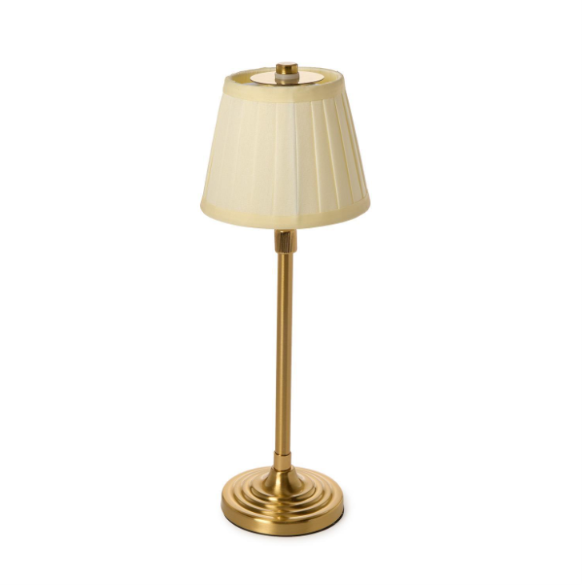 LED Portable Cordless Adjustable Table Lamp with Pleated Fabric Lamp Shade