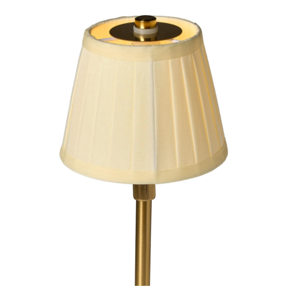 LED Portable Cordless Adjustable Table Lamp with Pleated Fabric Lamp Shade