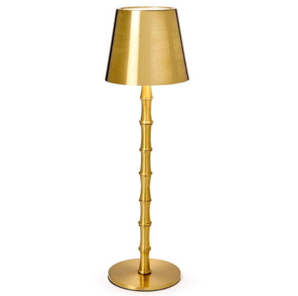 LED Portable Cordless Gold Bamboo Table Lamp