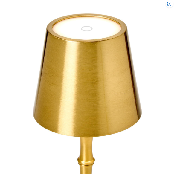 LED Portable Cordless Gold Bamboo Table Lamp