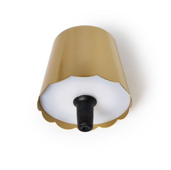 LED Touchable Gold Scalloped Lampshade with Bottle Stopper