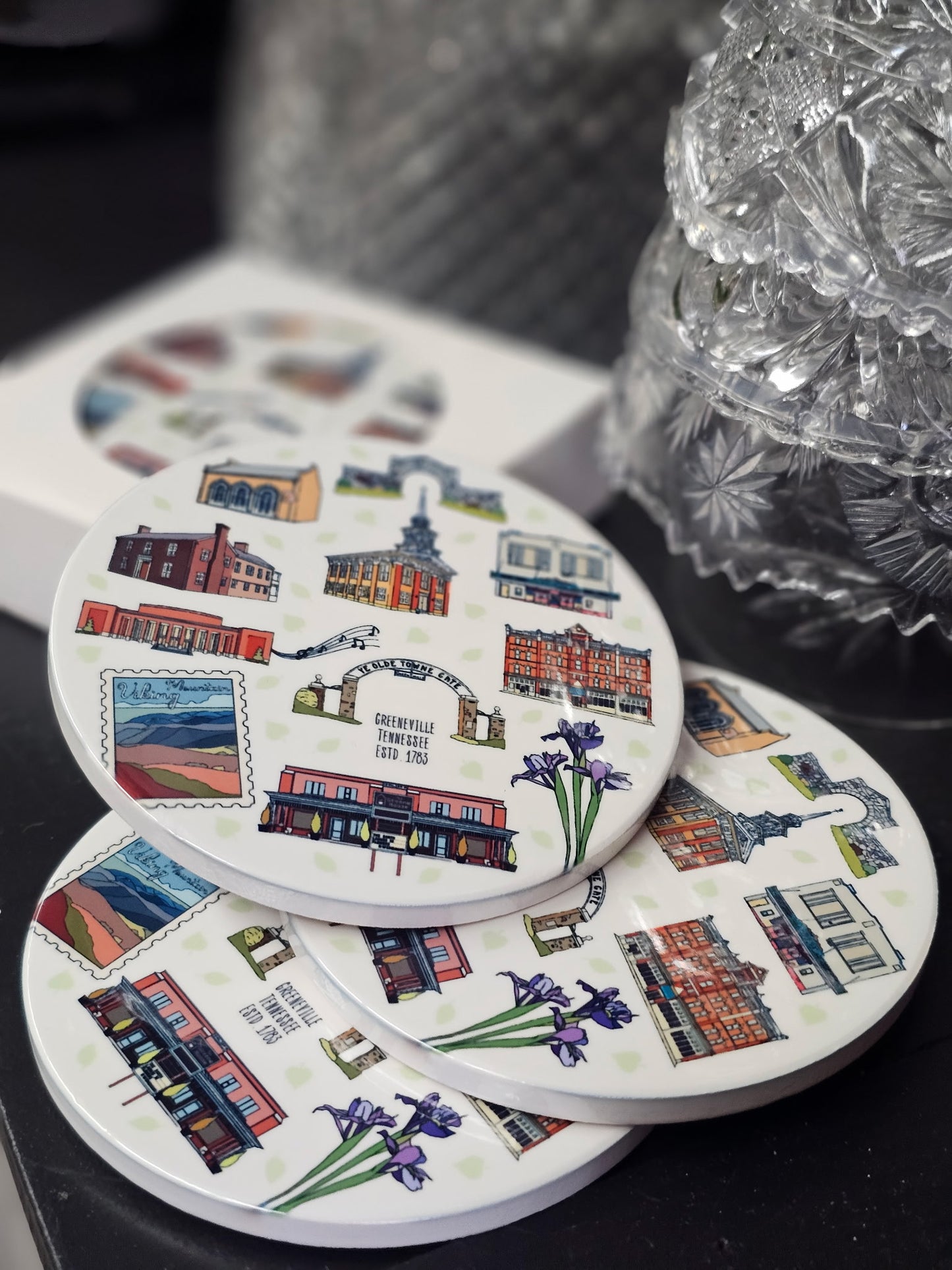 Greeneville Landmarks Ceramic Coasters