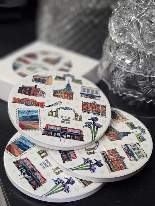 Greeneville Landmarks Ceramic Coasters
