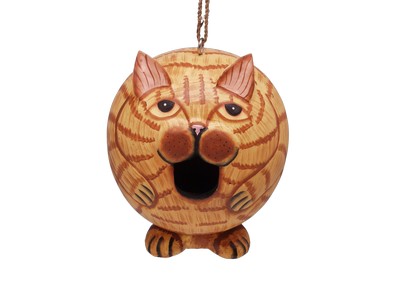 Orange Tabby Cat Gord-O Birdhouse