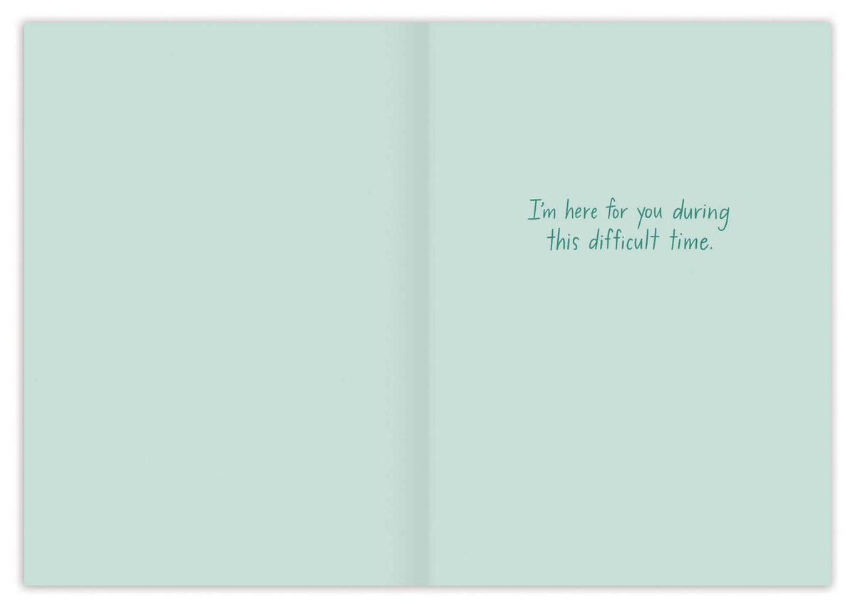 Open card with a message on a light green background