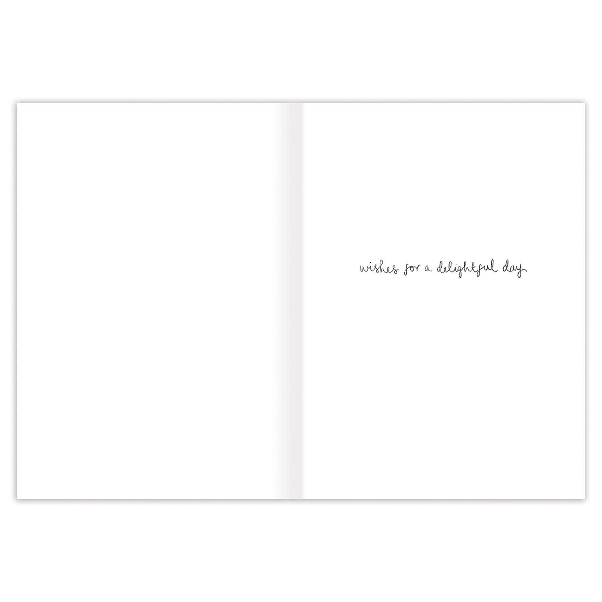 Open book with a single line of text on a white background