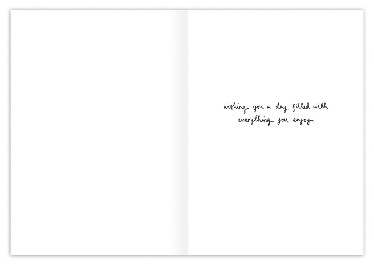 Greeting card with a handwritten message on a white background