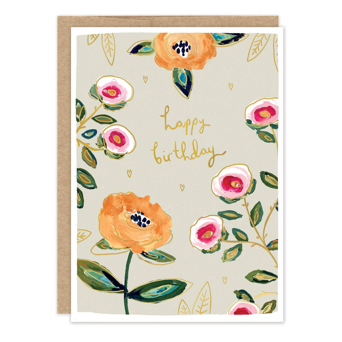 flowers rose happy birthday card