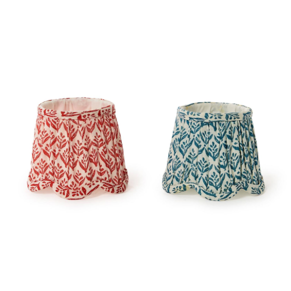 Scalloped Floral Fabric Lampshade