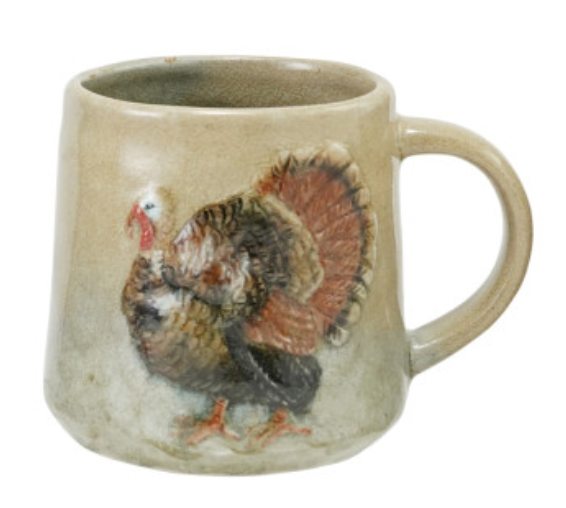 16 oz. Hand-Painted Embossed Stoneware Mug with Animal