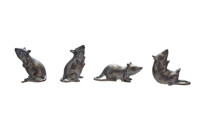 Stoneware Rat, Reactive Metallic Glaze