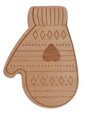 Laser Etched Beech Wood & Sisal Holiday Shaped Dish Brush