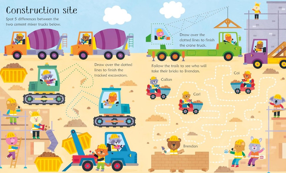 Wipe Clean Trucks and Diggers Activities