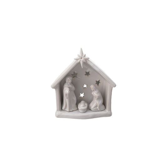 Stoneware Nativity Tealight Holder