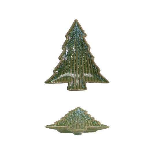 Stoneware Tree Shaped Plate