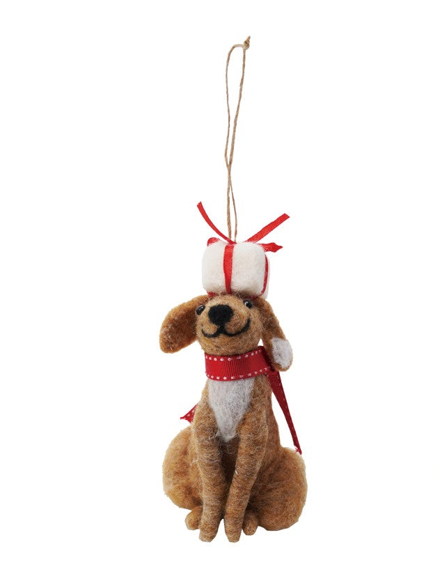 Wool Felt Dog Ornament