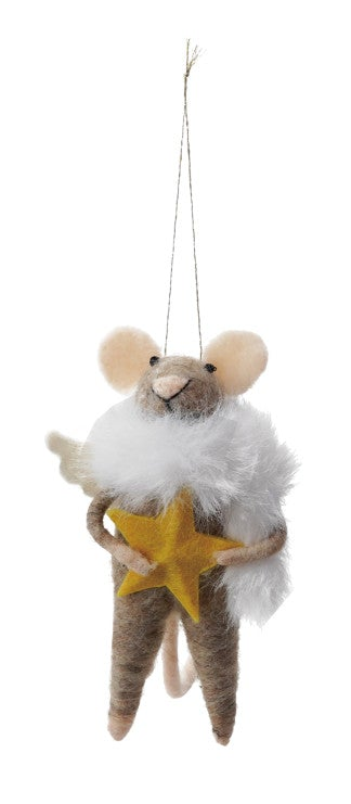 Wool Felt Mouse in Party Clothes Ornament, 4 Styles