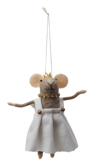Wool Felt Mouse in Party Clothes Ornament, 4 Styles