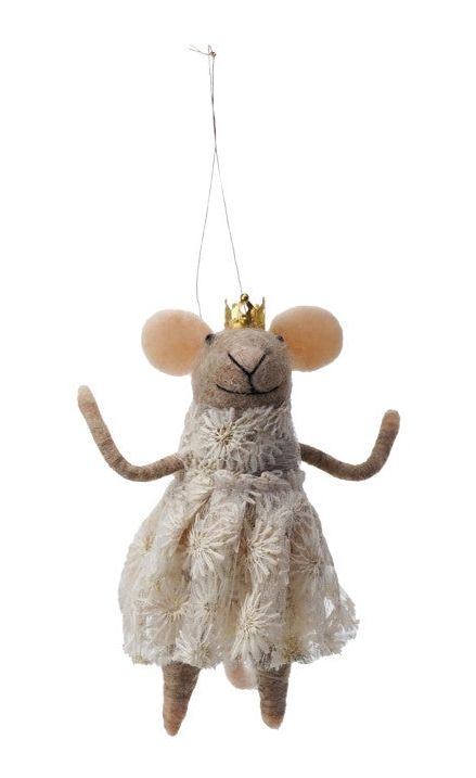Wool Felt Mouse in Party Clothes Ornament, 4 Styles